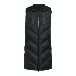 JDY Skylar Padded Hood Vest - Sort