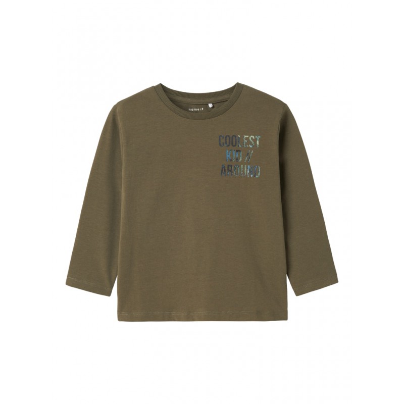 NAME IT Mini Ojver Regular L/S Top - Tea Leaf