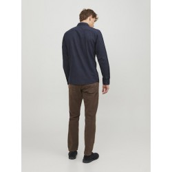 JACK & JONES Klassisk Melange Skjorte - Navy Blazer