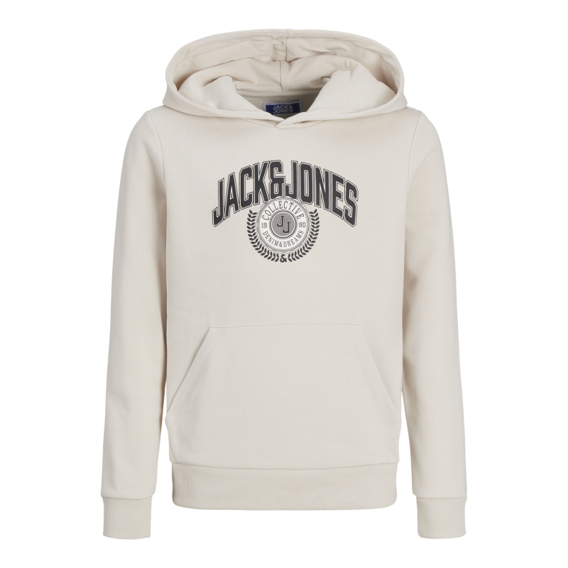 JACK & JONES JUNIOR Jjkam Varsity Branding Sweat Hood Junior - Moonbeam