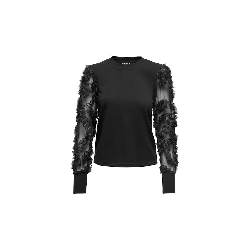 JDY Fairview L/S Bluse Med Blondeærmer - Sort