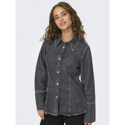 ONLY Nara L/S Denim Skjorte - Washed Black