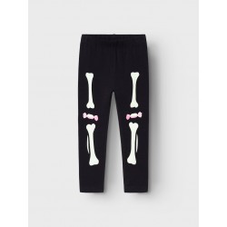NAME IT MINI Halloween Skelet Sæt - Sort / Pink