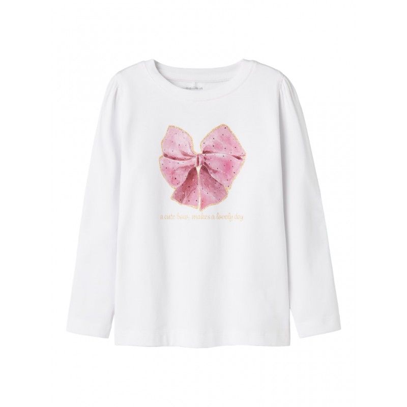 NAME IT Mini Rosalind L/S Bluse - Bright White