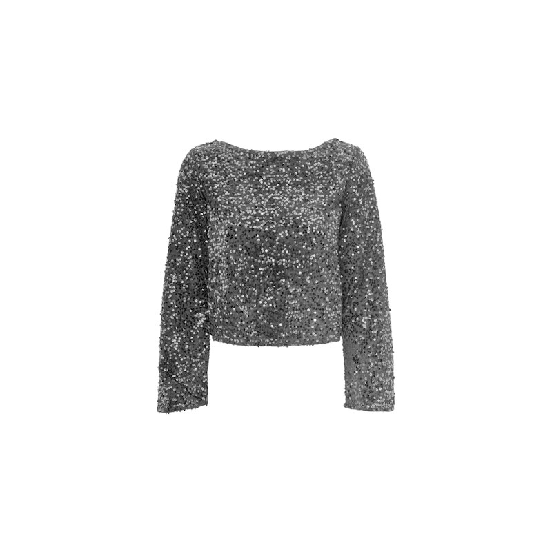 JDY Sara Bow Sequins Palliet Top - Sølv