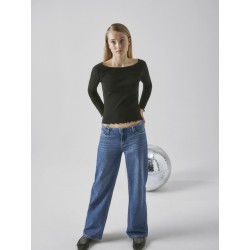 LMTD Nolin LW Denim Wide Leg Bukser - Medium Blue Denim