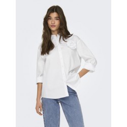 ONLY Mille Ria Langærmet Loose Shirt Vævet - Cloud Dancer