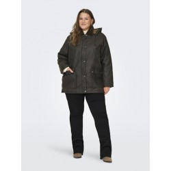 ONLY CARMAKOMA Mountain Hood Washed Jakke Otw - Peat/Chocolate