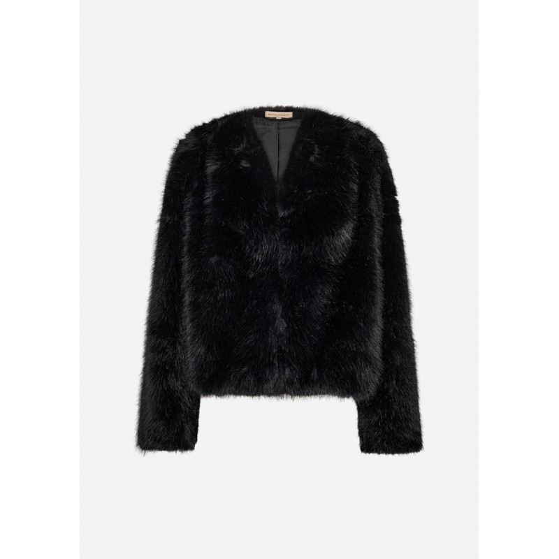 SOYACONCEPT Nadia "Faux Fur" Jakke - Sort