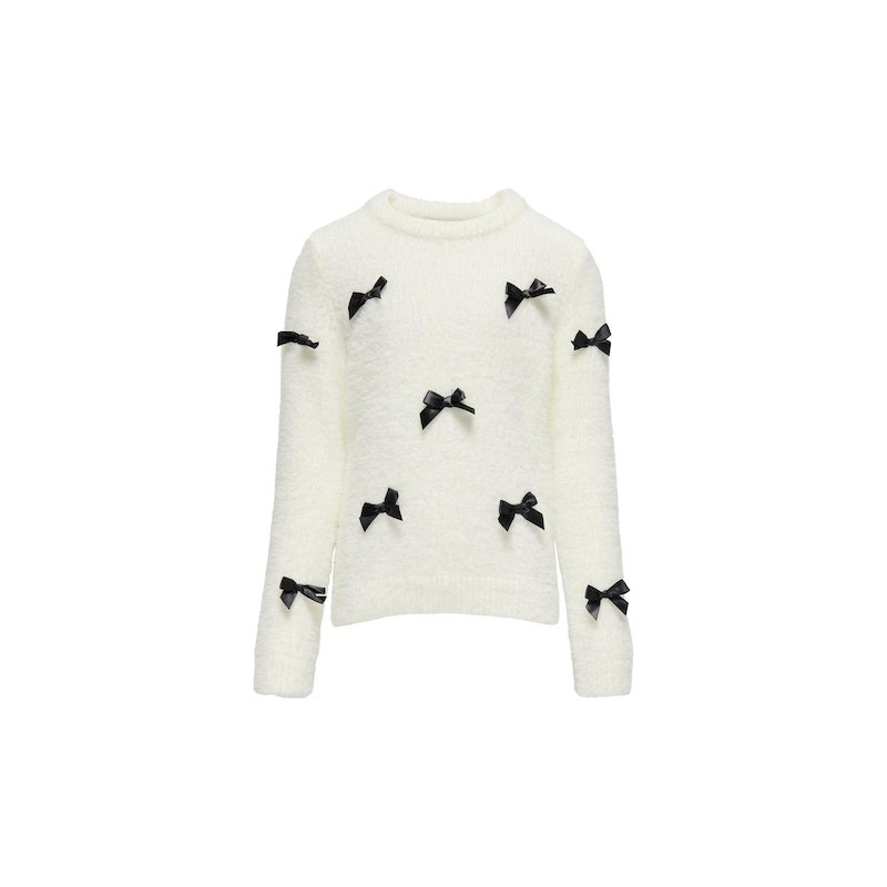 KIDS ONLY Piumo L/S Sløjfe Strik - Cloud Dancer