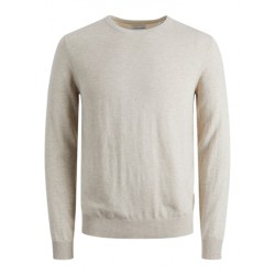 JACK & JONES Emil crew neck pullover - Oatmeal