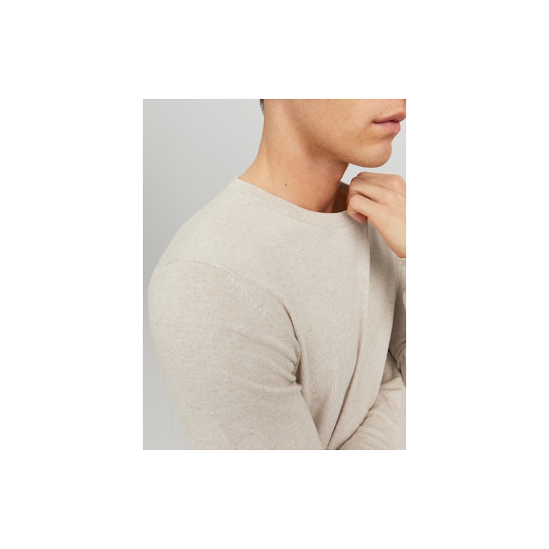 JACK & JONES Emil crew neck pullover - Oatmeal