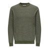 ONLY & SONS Morgan Crew Struktur Strik - Olive Night