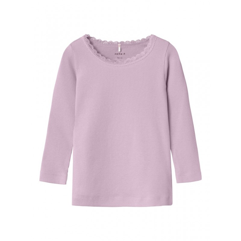 NAME IT Mini L/S Rib Bluse - Winsome Orchid