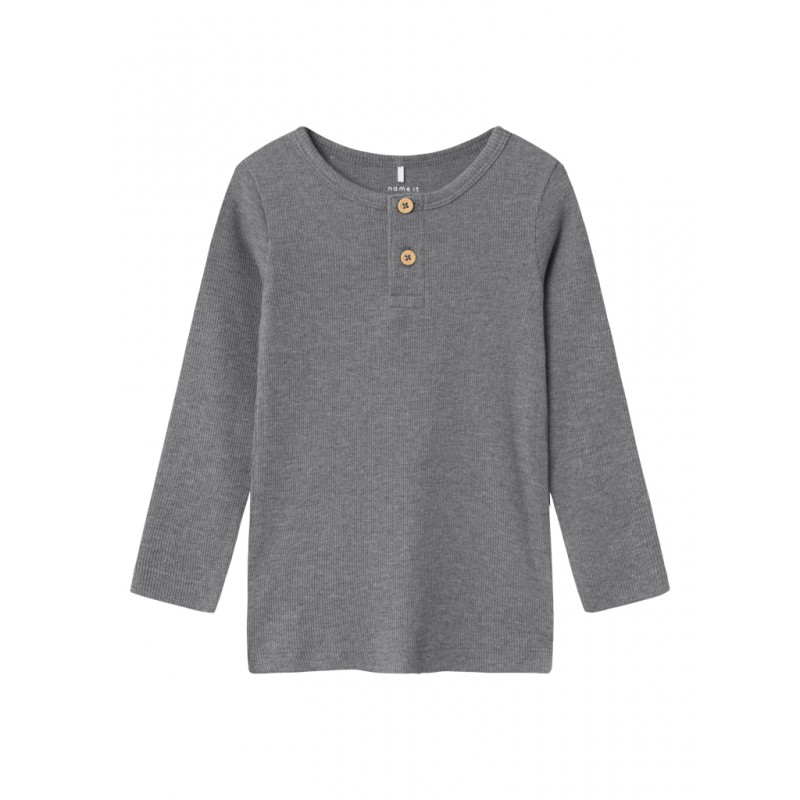 NAME IT Mini Rib L/S Top - Mockingbird