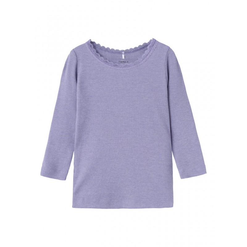 NAME IT Mini L/S Rib Bluse - Heirloom Lilac