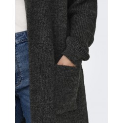ONLY CARMAKOMA Jade Strik Cardigan - Dark Grey Melange