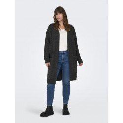 ONLY CARMAKOMA Jade Strik Cardigan - Dark Grey Melange
