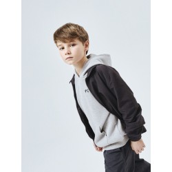 NAME IT Kids Serip Lynlås Cardigan - Obsidian