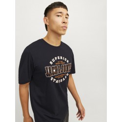 JACK & JONES Logo Rund Hals T-shirt - Sort