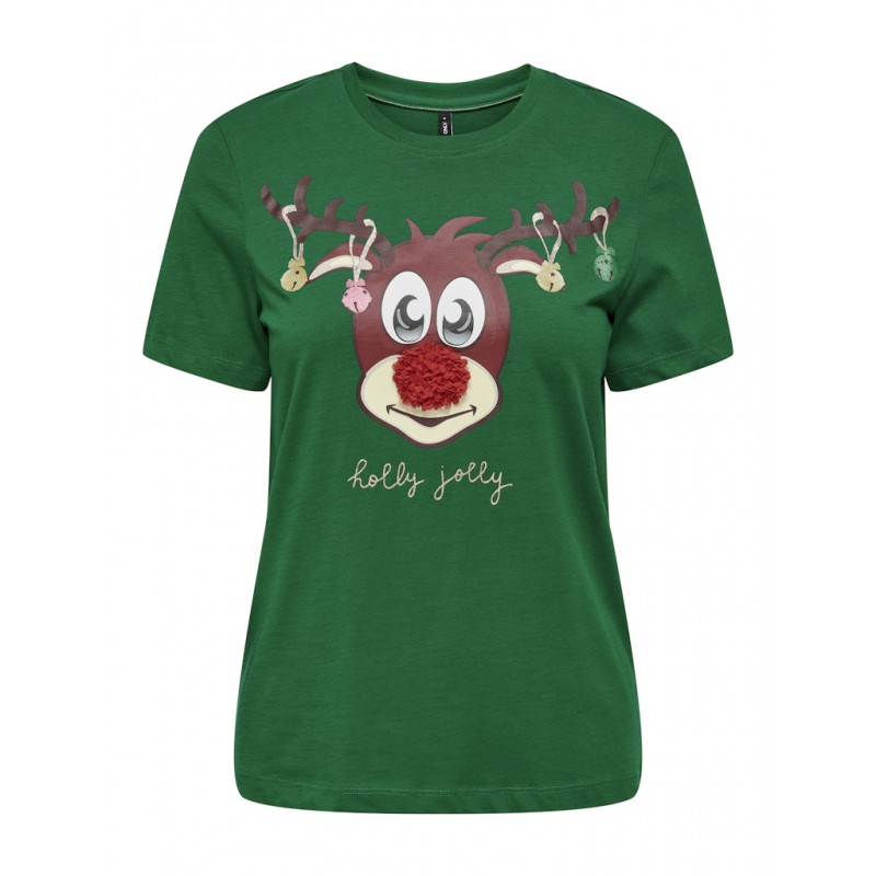 ONLY Xmas Christmas T-shirt - Green Jacket