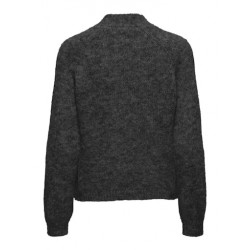 JDY Zoey Life Strik Pullover Med Sløjfe - Dark Grey Melange