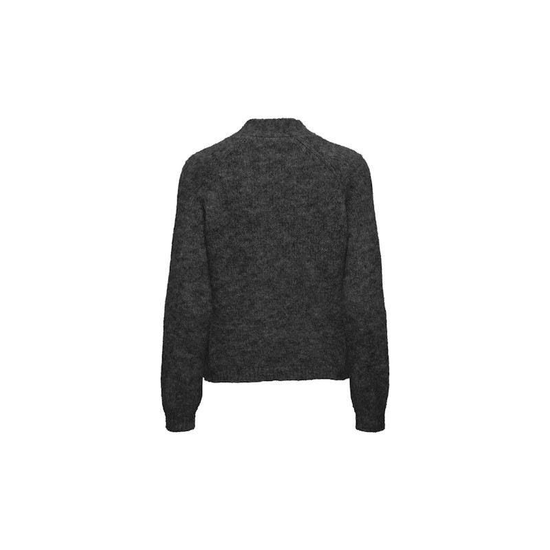 JDY Zoey Life Strik Pullover Med Sløjfe - Dark Grey Melange