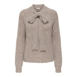 JDY Zoey Life Strik Pullover Med Sløjfe - Chateau Gray