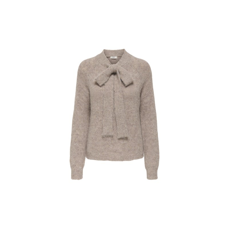 JDY Zoey Life Strik Pullover Med Sløjfe - Chateau Gray