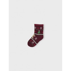 NAME IT Baby/ Mini Julestrømper 3-Pak - Cabernet