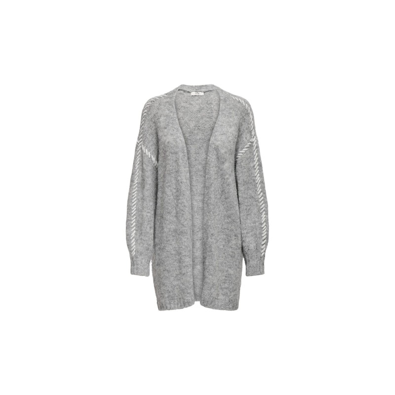 JDY Zoey Life Stitch Strikket Cardigan - Light Grey Melange