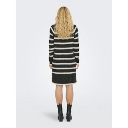 JDY Miley Stribet Strikkjole - Dark Grey Melange JDY Miley Stribet Strikkjole - Dark Grey Melange