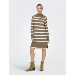 JDY Miley Stribet Strikkjole - Malt Ball JDY Miley Stribet Strikkjole - Malt Ball