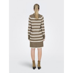 JDY Miley Stribet Strikkjole - Malt Ball JDY Miley Stribet Strikkjole - Malt Ball