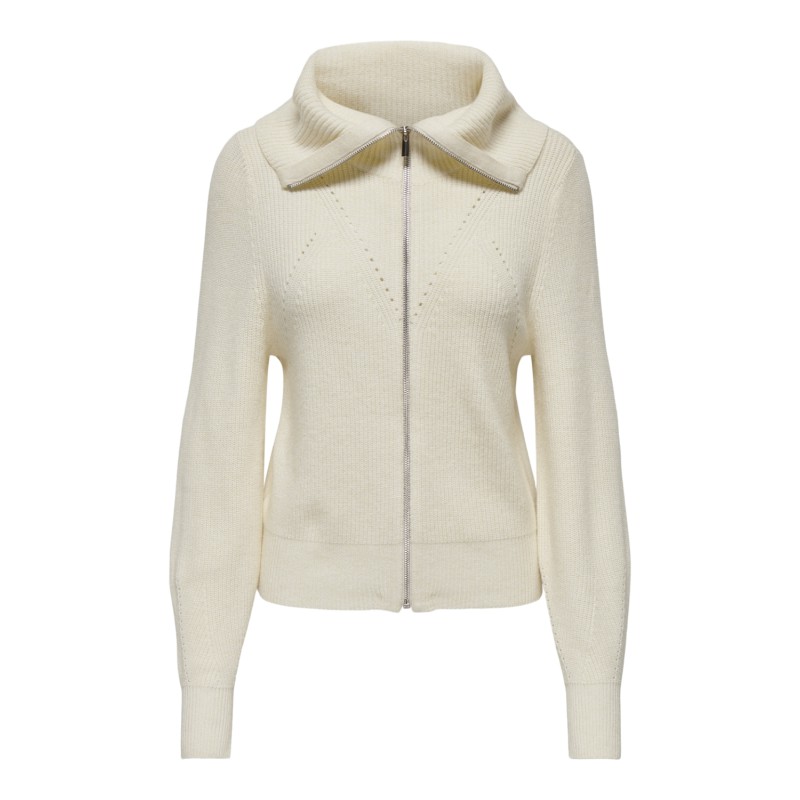 ONLY Fia Langærmet Zip High Neck Cardigan Cc Knt - Hvidcap Gray