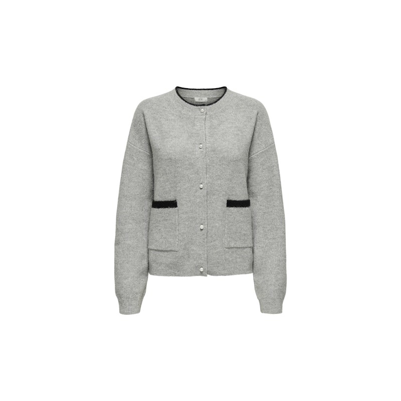 JDY Lumi Life Strik Cardigan - Medium Grey Melange