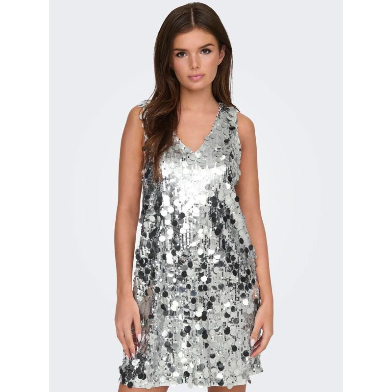 JDY Claire Sequins Kjole - Silver