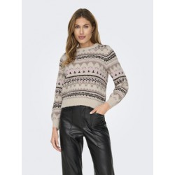 ONLY Montana Mønstret Strik - Whitecap Gray