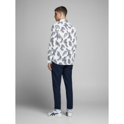 JACK & JONES Leaf Langærmet Hør Skjorte - Hvid
