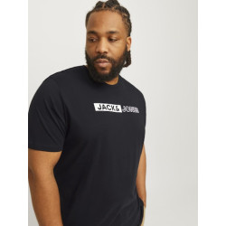 JACK & JONES Plus Ecorp Logo T-shirt - Sort