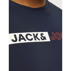 JACK & JONES Plus Ecorp Logo T-shirt - Navy Blazer