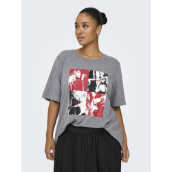 ONLY CARMAKOMA Jimina Life T-shirt - Magnet