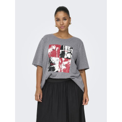 ONLY CARMAKOMA Jimina Life T-shirt - Magnet