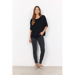 SOYA CONCEPT Nicole Velour Bluse - Sort