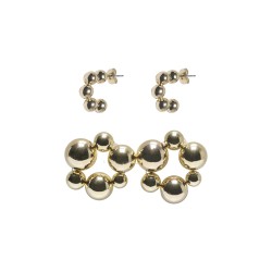 ONLY Jekortærmetabell 2-Pack Metal Earrings Acc - Gold Colour