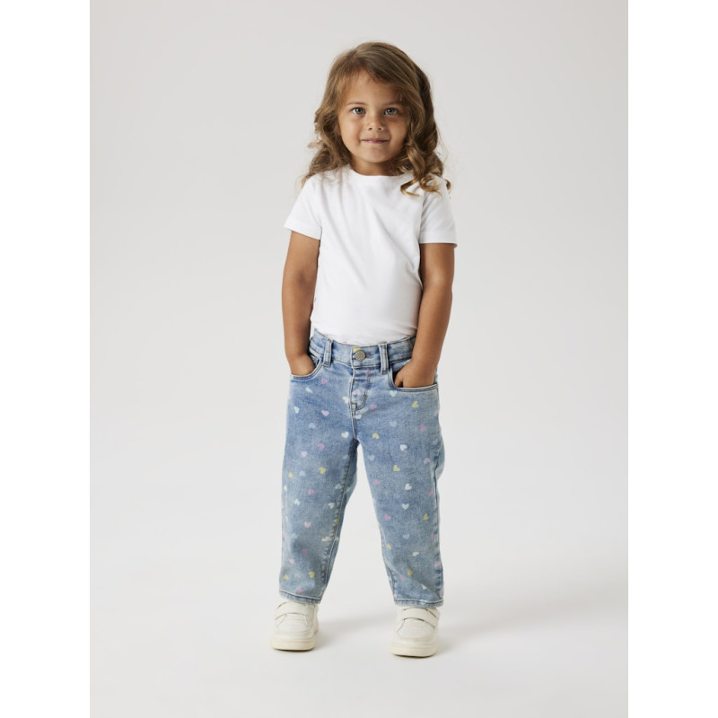 NAME IT Mini Bella Mom Shaped Jeans - Medium Blue Denim