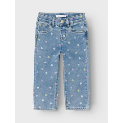 NAME IT Mini Bella Mom Shaped Jeans - Medium Blue Denim