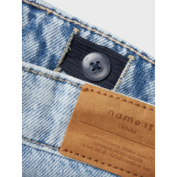 NAME IT Kids Rose HW Straight Jeans - Light Blue Bleached Denim