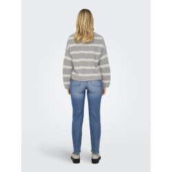 JDY Justy Stribede Strik Pullover - Formal Gray