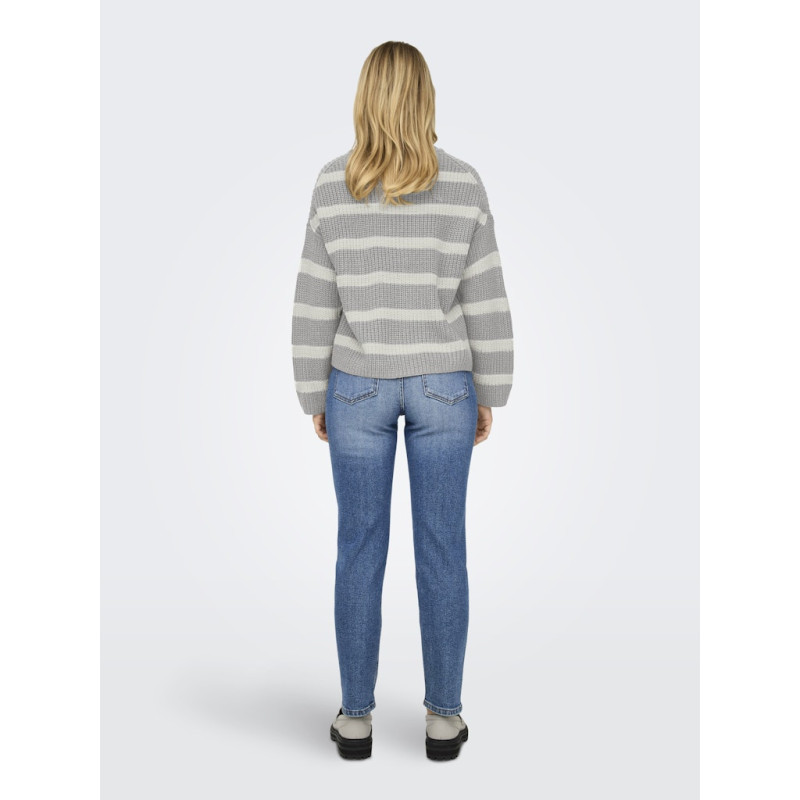 JDY Justy Stribede Strik Pullover - Formal Gray